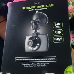 Slimline Dash Cam Audio and Video Recorder 360 Swivel, by itek (NEW open Box)